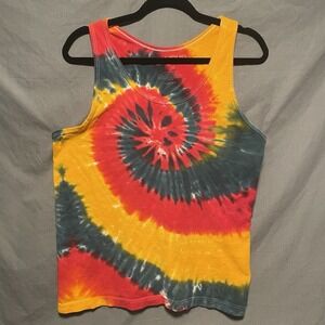 Liquid Blue Rasta Spiral Tie Dye Mens Tank Top Size M